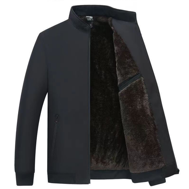 Men's Waterproof Fleece Lined Thermal Jacket - Black