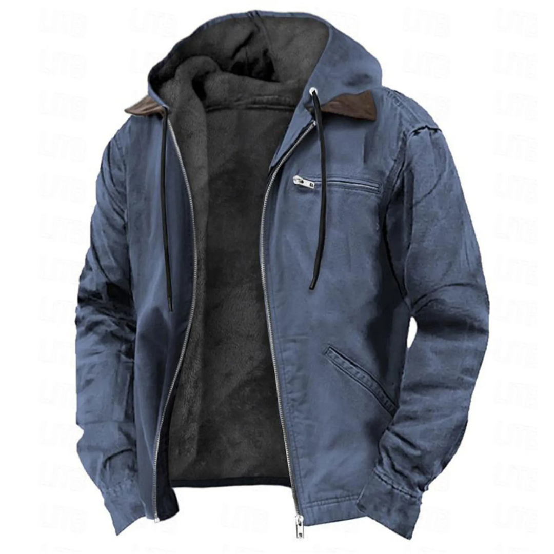 Men's Fleece Lined Winter Coat - Brown