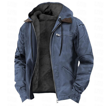 Men's Fleece Lined Winter Coat - Brown