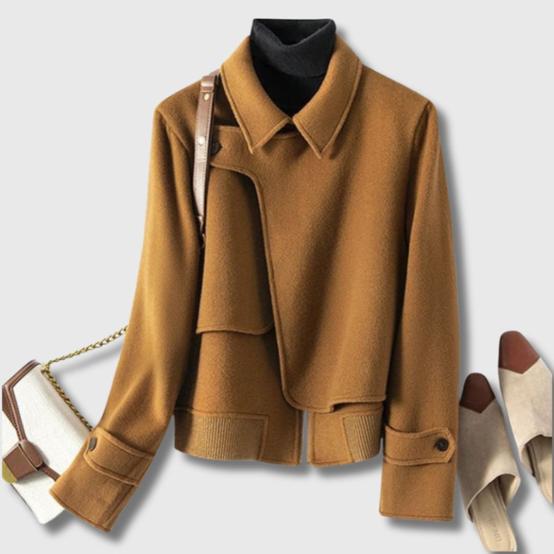 Women's Leather Look Jacket - Brons