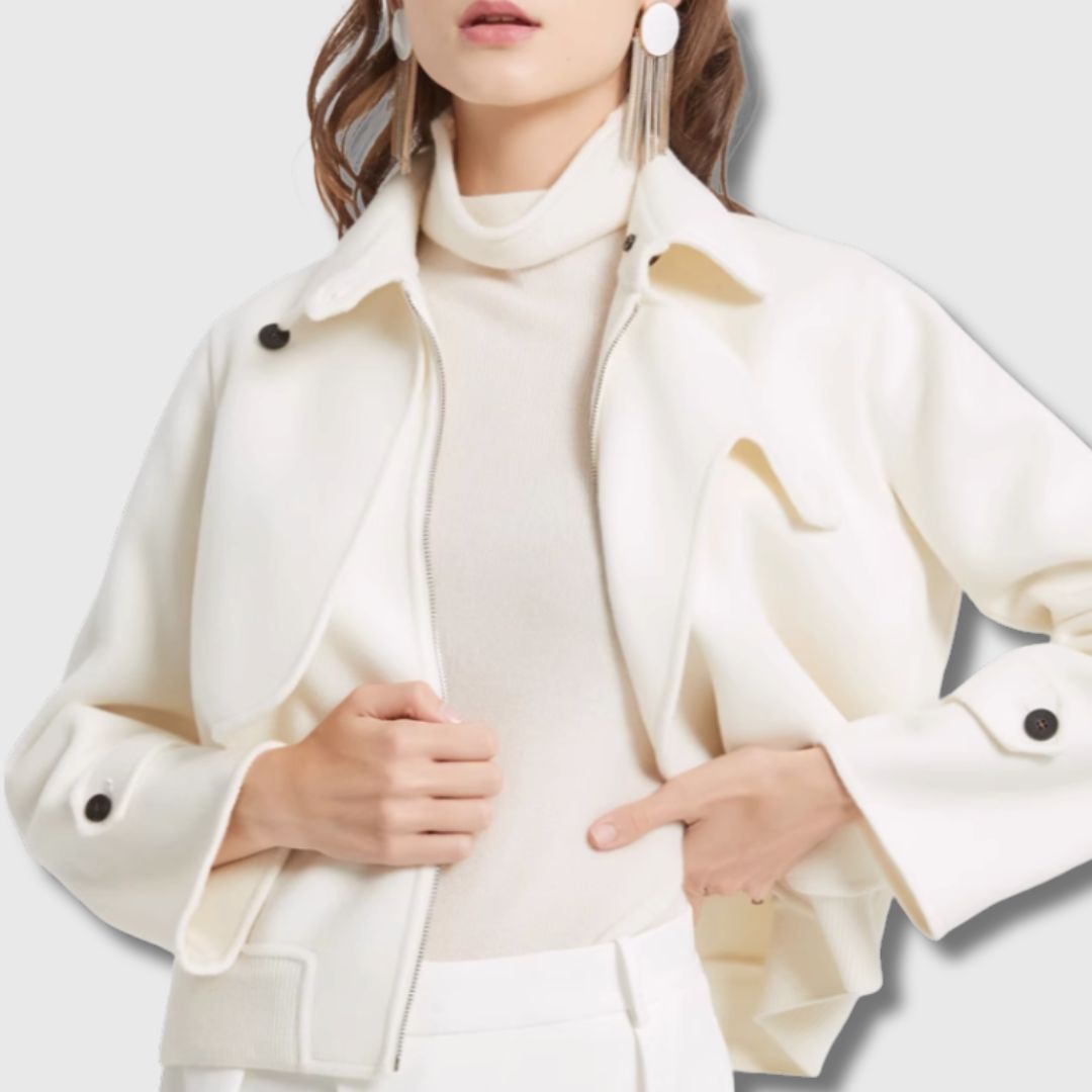 Women's Leather Look Jacket - Brons