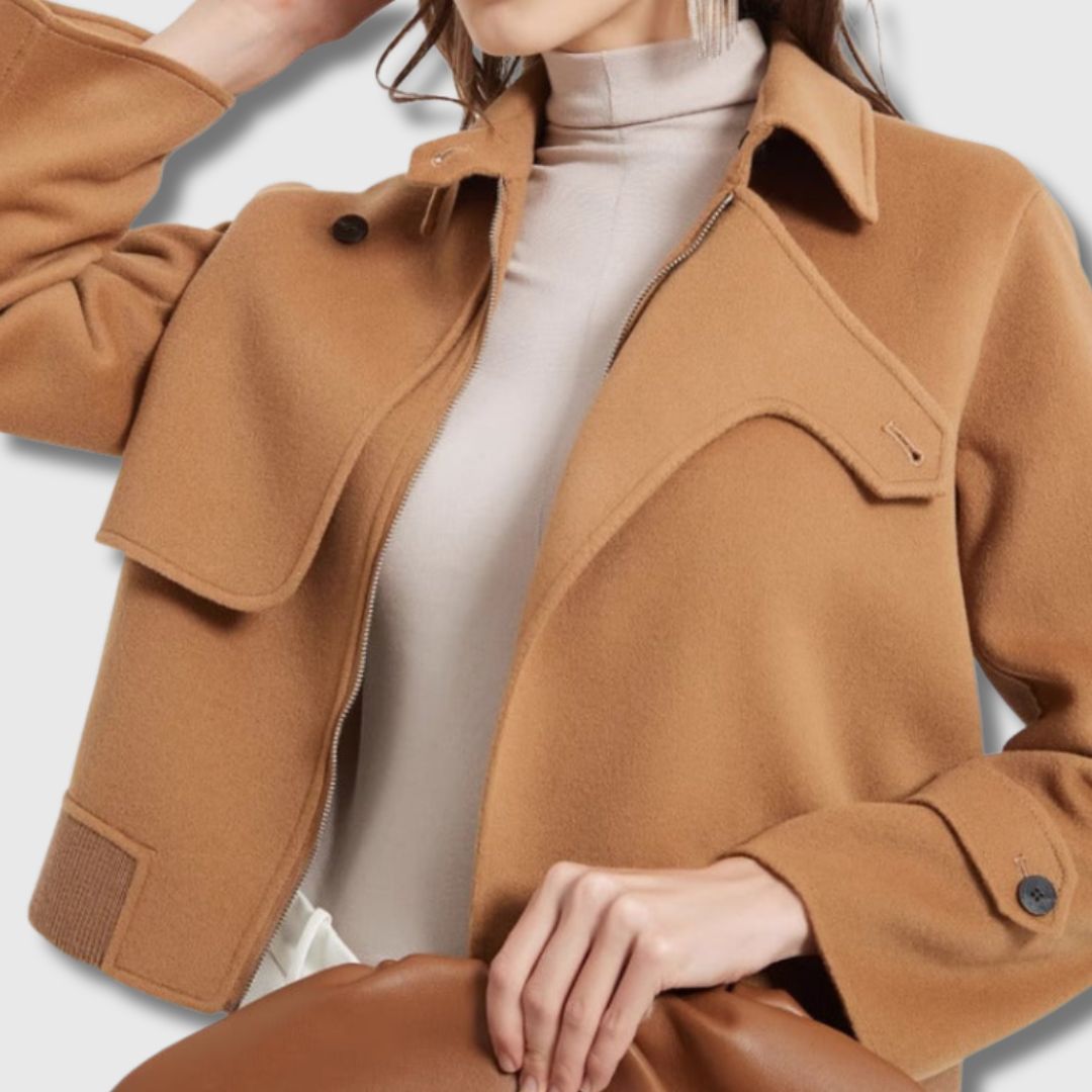 Women's Leather Look Jacket - Brons