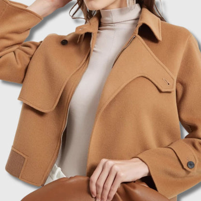 Women's Leather Look Jacket - Brons