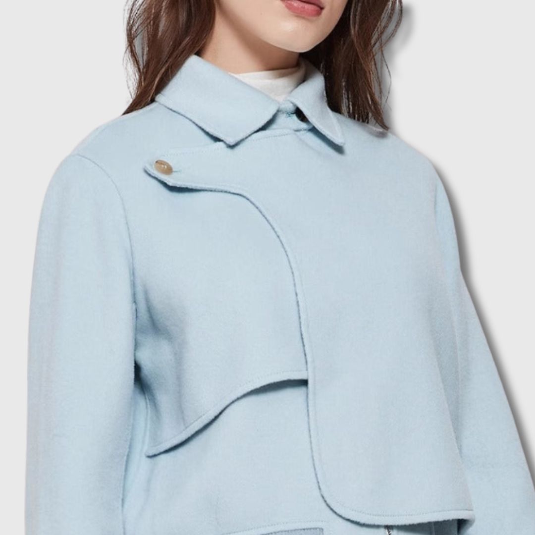 Women's Leather Look Jacket - Blauw