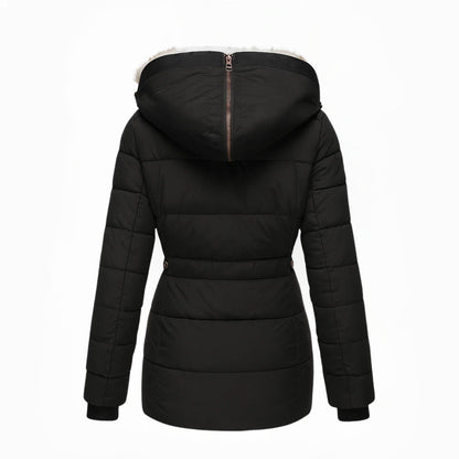Women's Faux Fur Lined Winter Coat - Black
