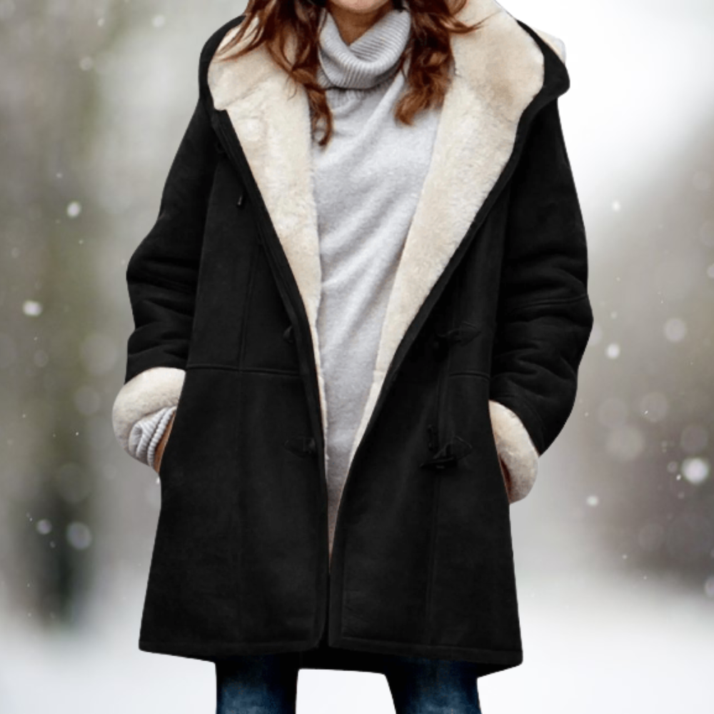 Women's Sherpa Lined Winter Coat - Black