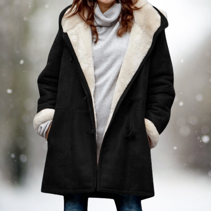 Women's Sherpa Lined Winter Coat - Black