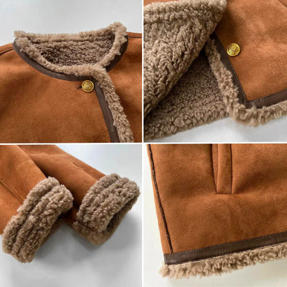 Women's Faux Sheepskin Button Jacket