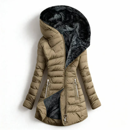 Women's Slim Fit Winter Coat - Black