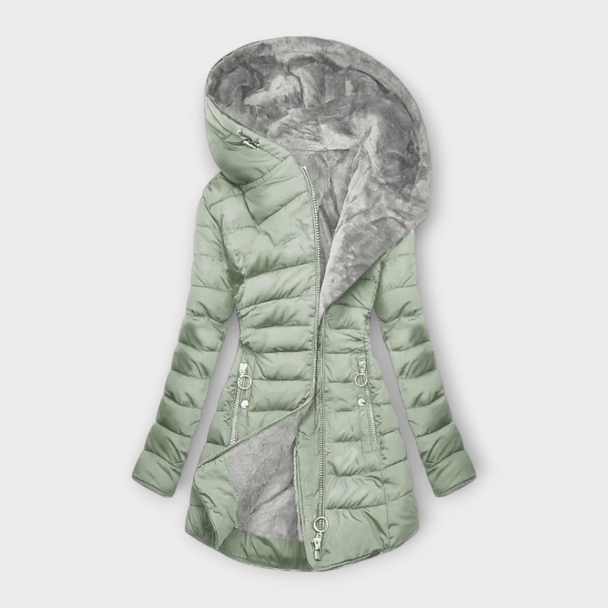 Women's Slim Fit Winter Coat - Black