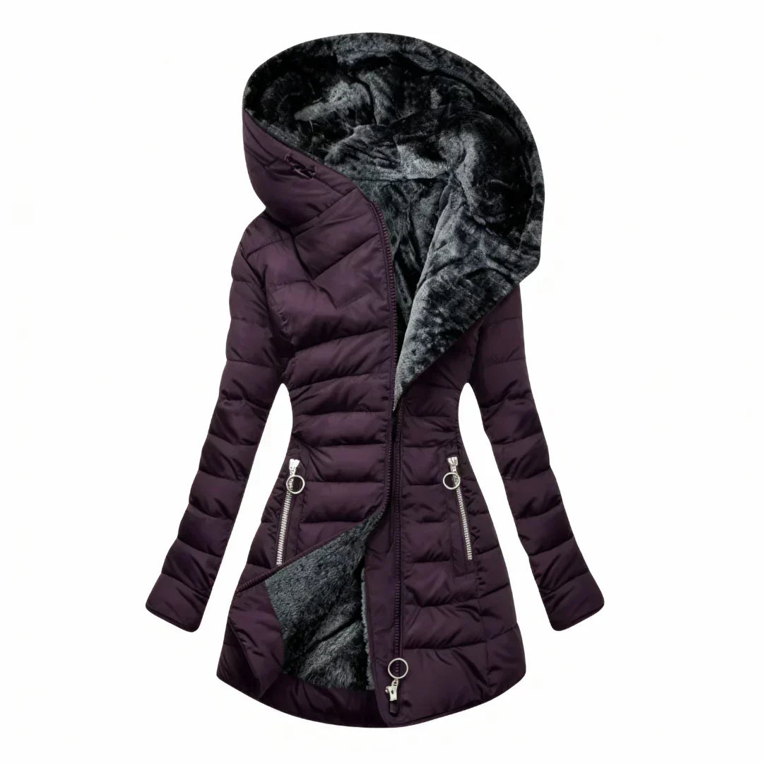Women's Slim Fit Winter Coat - Black