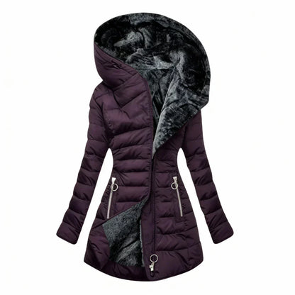 Women's Slim Fit Winter Coat - Black